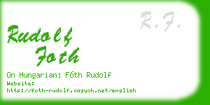 rudolf foth business card